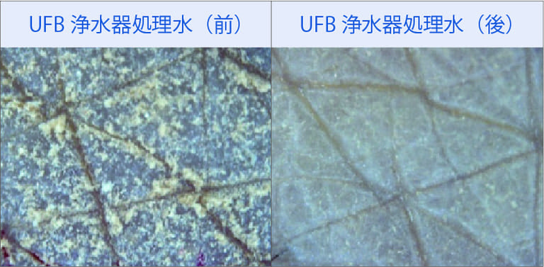 洗浄力比較画像-UFB浄水器処理水