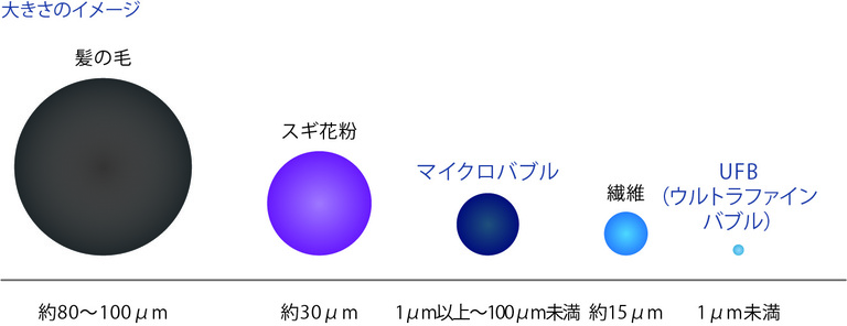 粒子のサイズ比較表